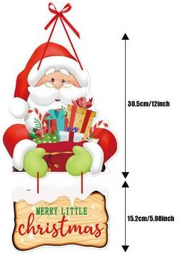 DynamicDeals Xmas Paper Banner Drop Ornaments, Christmas Door Hanging Pendant, Santa Claus Snowman, Merry Christmas Decorations santa Claus