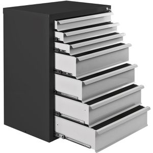 ADB Schubladenschrank 24805, aus Metall, 7 Schübe, anthrazit / lichtgrau (B/H/T) 70x90x44cm
