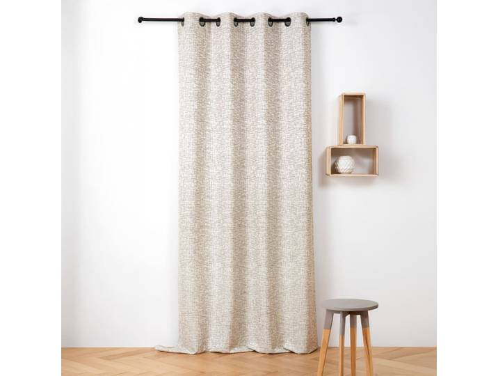 Rideau jacquard à oeillets - effet tweed polyester lin 140x240 cm