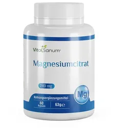 VitaSanum® Magnesiumcitrat – 240 mg Magnesium Tagesportion (2 Kapseln)
