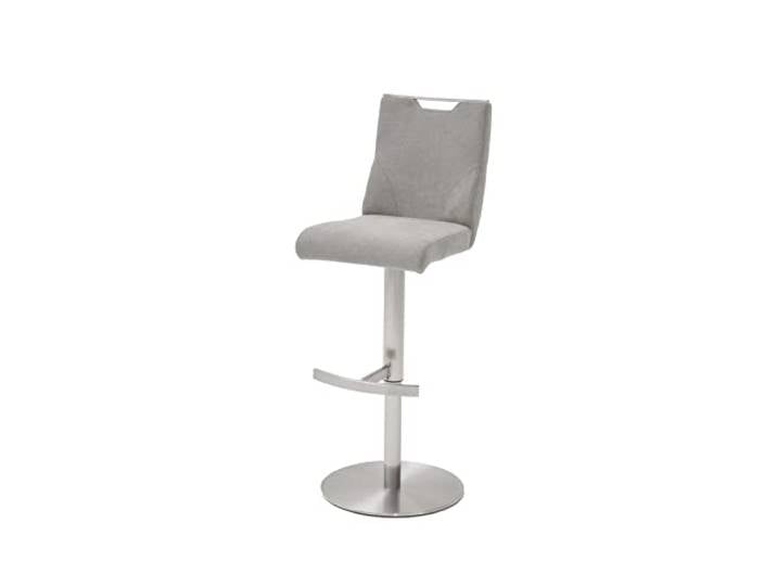 Robas Lund Barhocker Eisgrau Stoffbezug drehbar 360°, Barstuhl höhenverstellbar, Giulia C