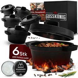 Gusskönig Eingebrannter 6× 300ml Mini Dutch Oven Set