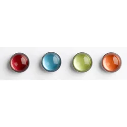 Zeller Magnete Ø 2,5 x 1,5 je 1x rot, orange, grün, blau