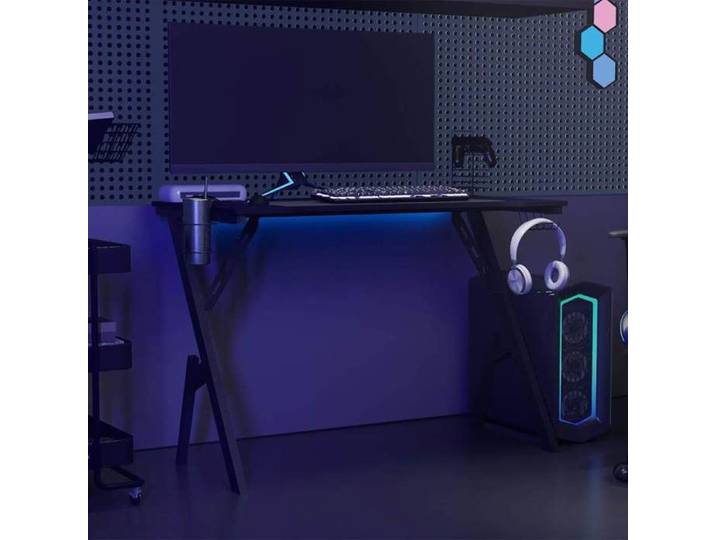 Noir bureau - VIDAXL - Pour Étudiant / salarié - de jeu avec pieds en forme de Y Noir 110x60x75 cm LV6947