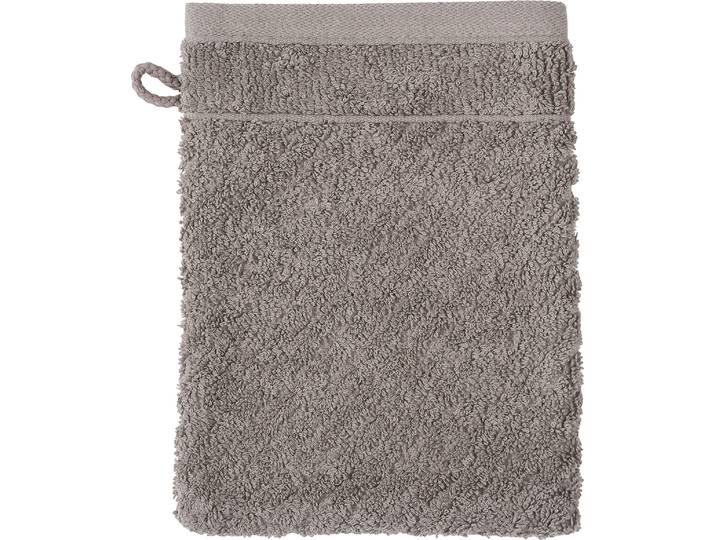 Waschhandschuh ROSS Smart , grau (flanell), B:16cm L:21cm, Frottier, Handtücher, Waschhandschuh, Uni-Rippe mit Velourslabel