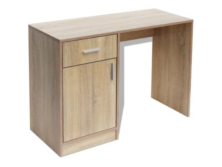HKLGBVCR Schreibtisch mit Schublade und Schrank Eiche 100 x 40 x 73 cm Schlichtes und elegantes Design, hochwertige Materialien, robust und stabil, großzügige Aufbewahrung, Eichen-Finish