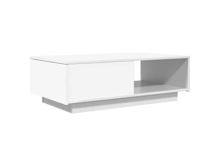 LASWWQMRF Couchtisch Weiß 95x55x31 cm mit Schublade Holzwerkstoff Eleganter Wohnzimmertisch in Rechteckform bietet praktische Ablagefläche und unauffälligen Stauraum für Ihr Zuhause.