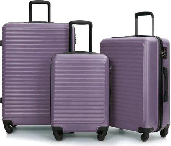 Famanu Koffer Set - 3-teilig - Lila - Mit 360° Rollen - 60 x 30 x 30 cm