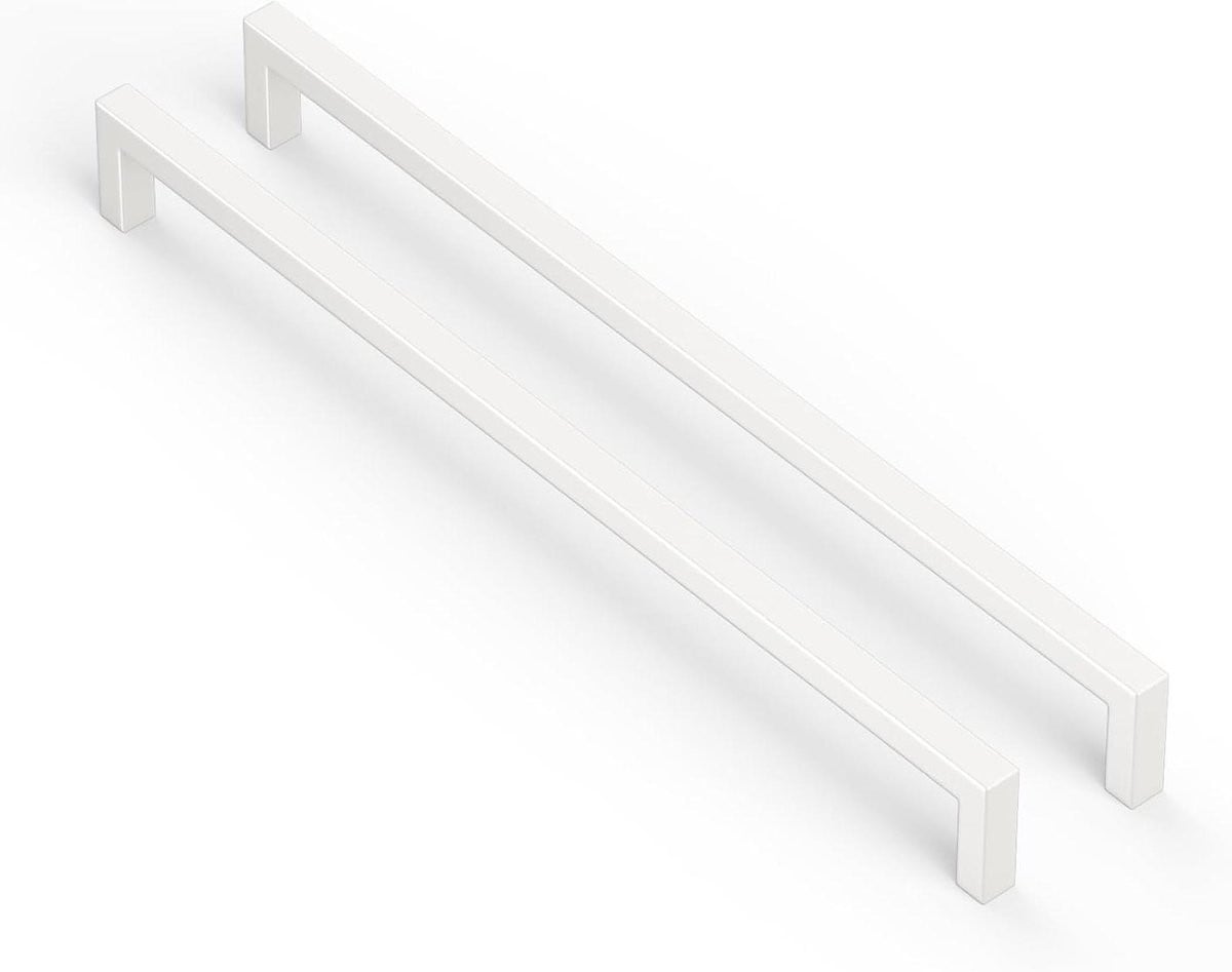 Set van 3 meubelgrepen voor keuken en meubels, roestvrij staal, mat wit, gatafstand: 256 mm