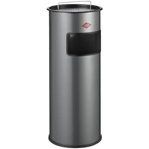 Wesco Aschenbecher 150801-60, silber, für Outdoor, 2in1, Aschenbecher & Mülleimer aus Metall, 32 x 74cm, 50 Liter