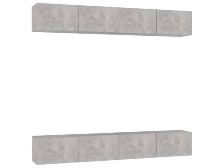 LKJephalotrop TV-Schrank 4 STK. Betongrau 100x30x30 cm Holzwerkstoff Wandhängendes Hängeboard Vierer-Set mit Fach für Wohnzimmer und Schlafzimmer, pflegeleicht und platzsparend.