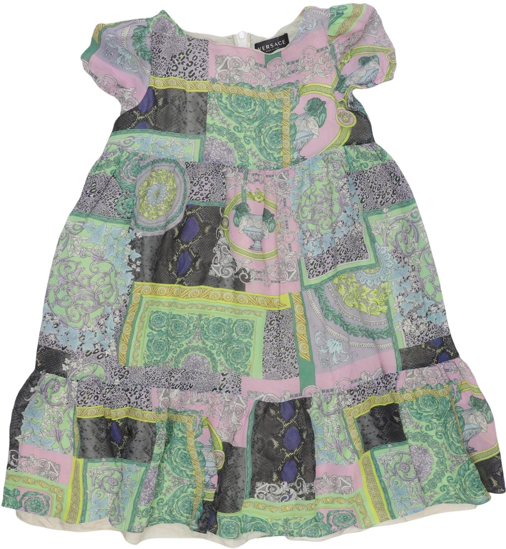 Versace Mädchen Kleid, Mehrfarbig, Gr. EU 140, Seide / Viskose - Second Hand