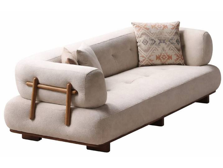 JVmoebel 3-Sitzer 3-Sitzer-Sofa modern beige, weich, bequem, großes Bett, 3 Teile