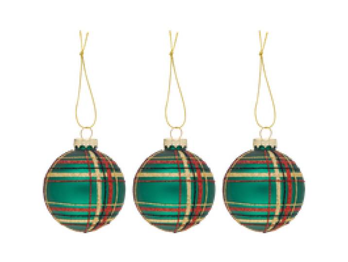 LIVARNO® Boules de Noël en verre (Boules/vert)