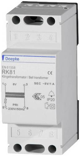 Doepke 09980085 Klingel-Transformator 4 V, 8 V, 12V 3A