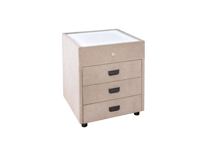Design Nachtisch „Toulouse“ mit LED-Beleuchtung Samt Beige Invicta Interiors