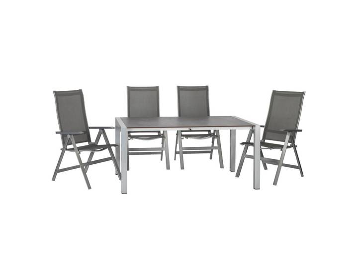 Gartengarnitur 5-tlg. Urban Metall/Textil/Holzwerkstoff