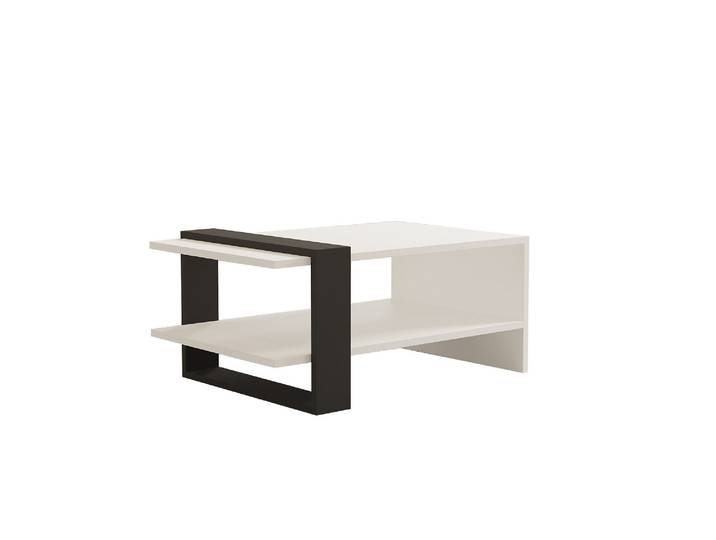 Table basse en bois Funda - 80 x 55 x 35 cm - AnthraciteBlanc