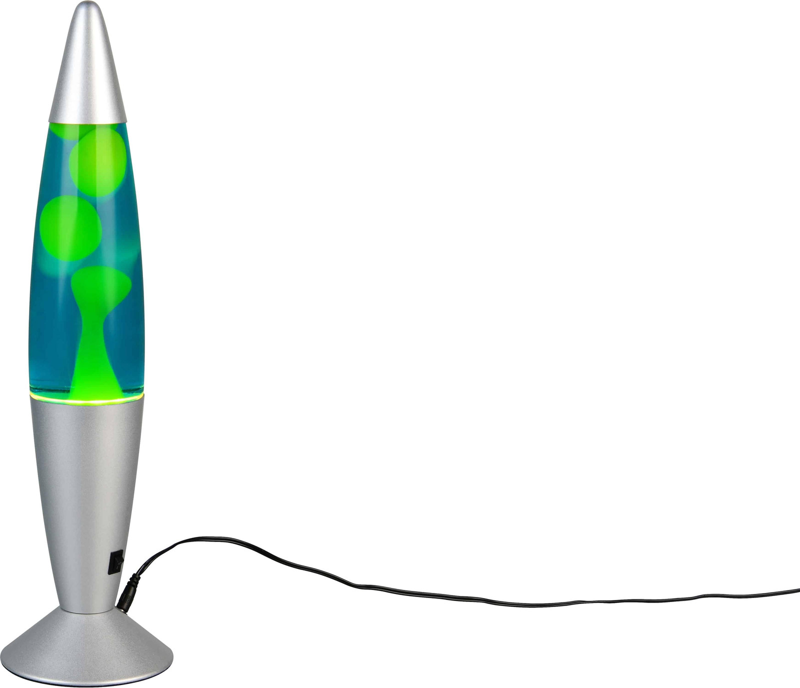 Trio Vesuv Lavalamp zilver en groen met LED-verlichting