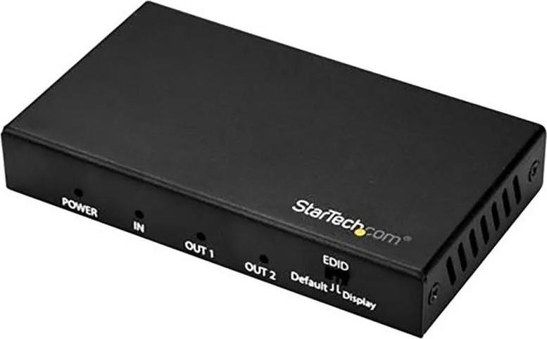 StarTech.com HDMI-splitter met 2 poorten, 4K 60Hz, HDR, 1x2 HDMI-verdeler voor desktop, ST121HD20FXA