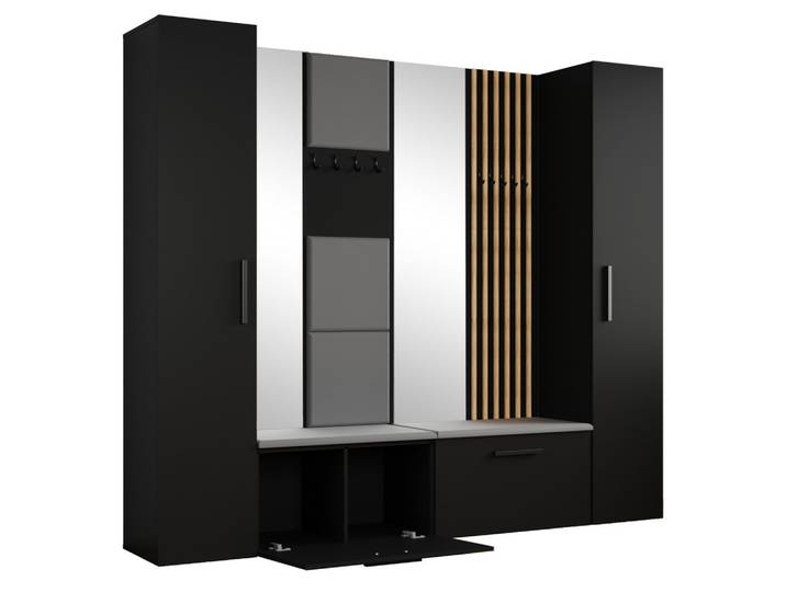 GARDEROBENSCHRANK MODULO 241,2/204/40 cm Modern Garderobe-Set Schwarz