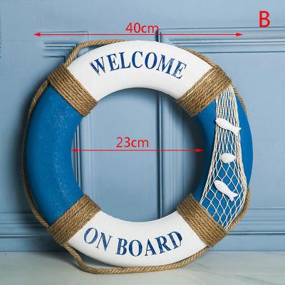 Uplift Treasures Mediterranean Navy Life Buoy Wall Hanging Nautical Home Decoration b