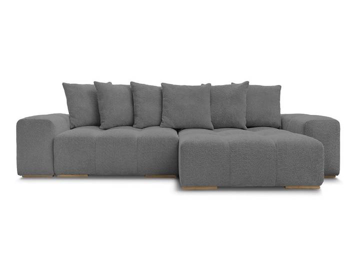 Ecksofa BOBOCHIC ANAKIN Boucle-Stoff dunkelgrau