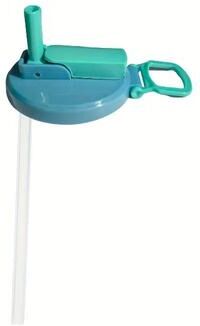 Inspire Select Reusable Soda Can Lid With Straw Leak Resistant Beverage Cover In 4 Colors For Soft Drinks & Juices blue