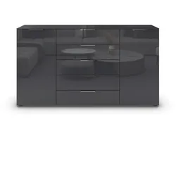 Kommode Flipp Glas Eiche/Basalt