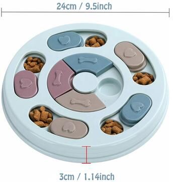 Friendly Fresh Finds Interactive Dog Food Hiding Bowl, Slow Food Training Toy For Boredom Relief blue