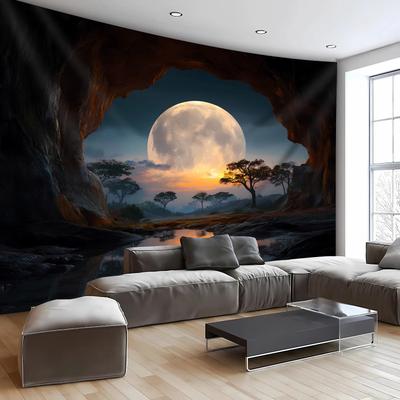 Uplift Picks Forest Moon Wall Tapestry Nature Landscape Boho Wall Hanging Decor 230x150 Cm