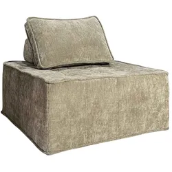 Oviala Business Oviala Stoffsessel für Modulsofa mit taupefarbenem Kissen