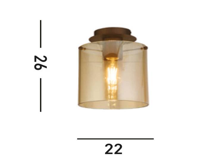 Searchlight Deckenlampe Sweden, dimmbar, braun / rost, für Wohn- / Esszimmer, Metall, Deckenlampe