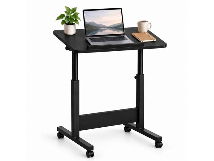 Relaxdays Table laptop réglable à roulettes