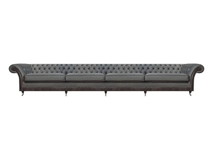 Xlmoebel Chesterfield-Sofa Grau Chesterfield-Sofa mit eleganter Verarbeitung und hohem Komfort, Sofa, Hergestellt in Europa