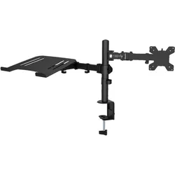 Techly Desk Mount Arm for 13-32inch (Tisch, 32", 8 kg), Monitor Halterung, Schwarz