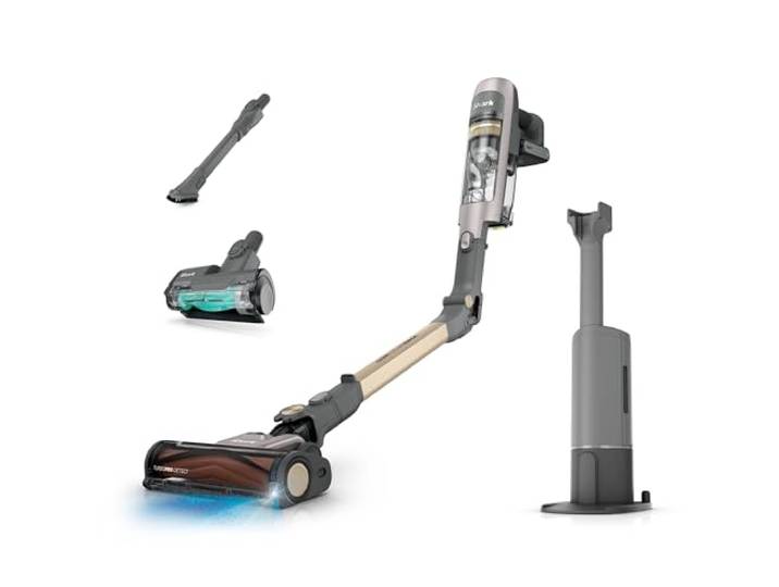 Shark PowerDetect Speed Luxe Collection Clean & Empty Akku-Staubsauger Anti-Allergen-HEPA-Filtration, bis 60 Min., selbstentleerende Ladestation, 2 Aufsätze - IA3246EUTIV