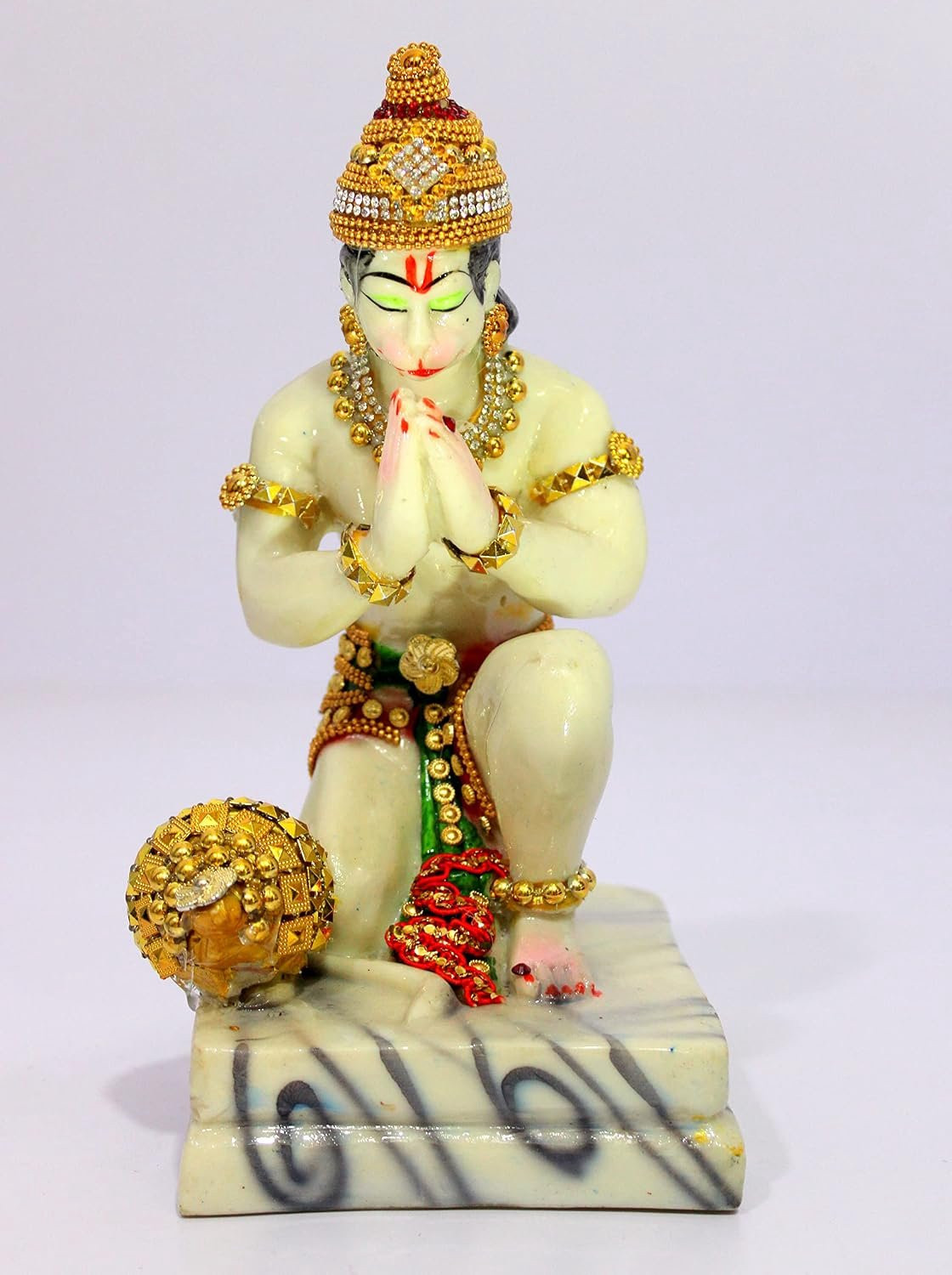 Merkloos Hanuman Beeld van Hars, Hoogte: 21,6 cm