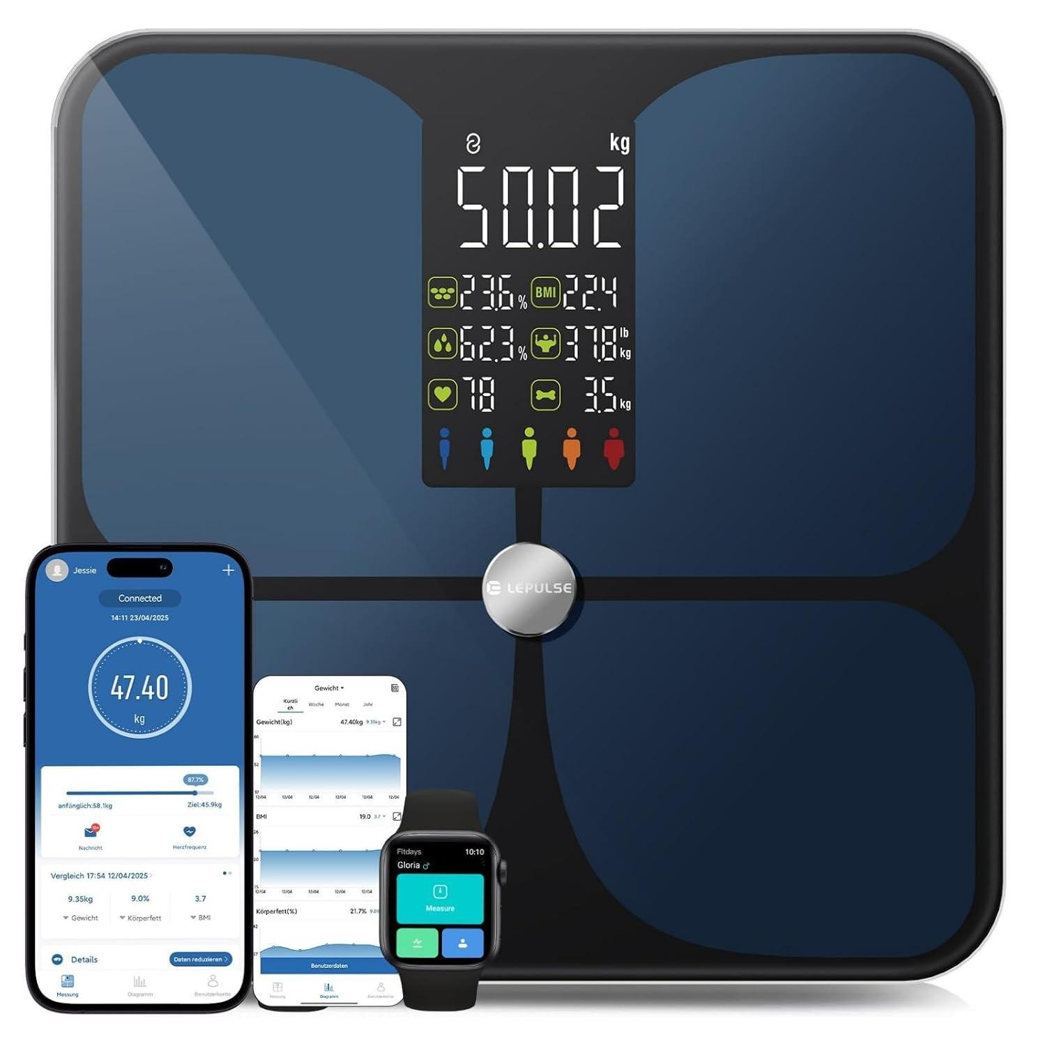 Persoonlijke digitale lichaamsvetweegschaal met intelligente BMI-functie