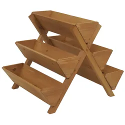 Mendler Pflanztreppe HWC-O15, Blumenregal Kräutertreppe Pflanzkübel Hochbeet, 5 Kästen 56x56x70 Outdoor Holz FSC® ~ natur