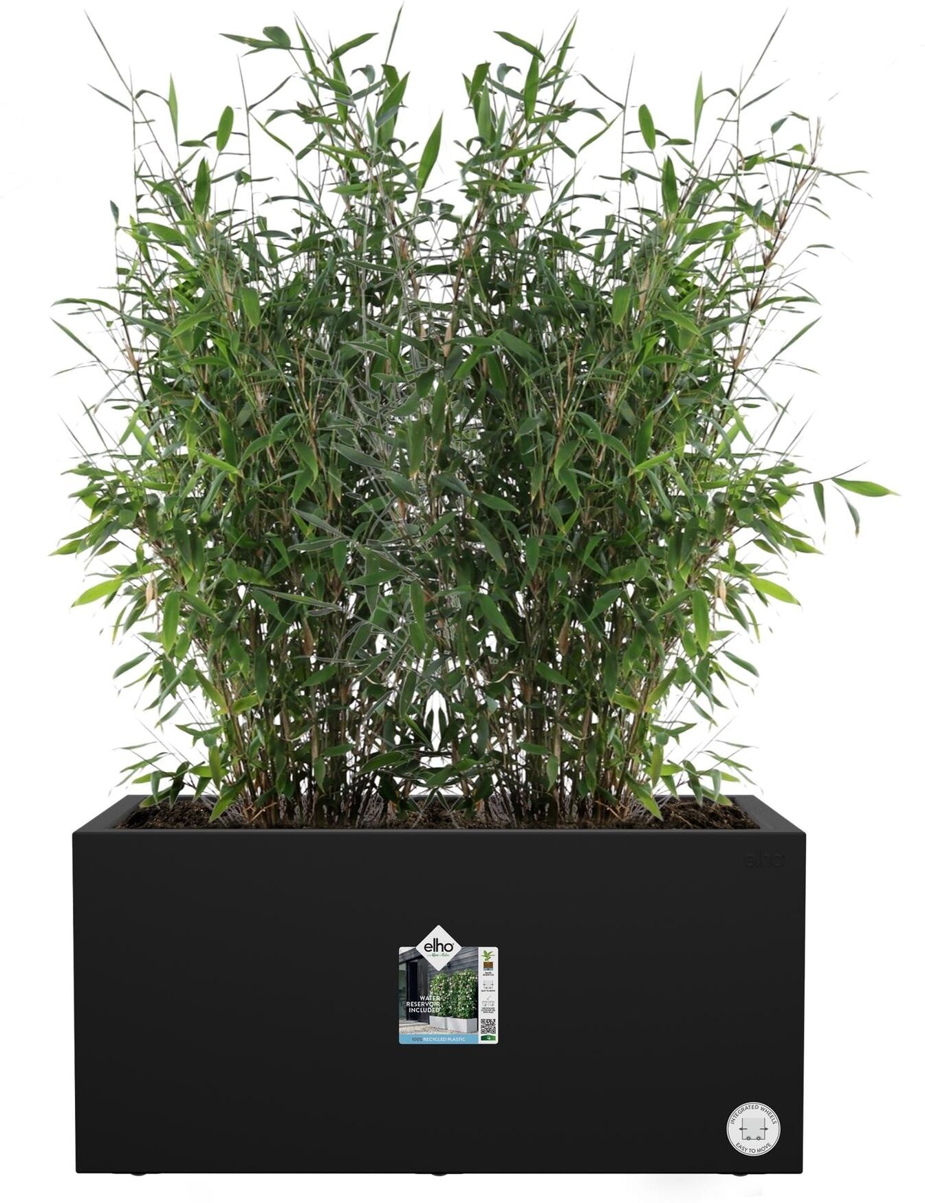 Blumentopf ELHO "Vivo Next Lang 80 cm", schwarz, B:80cm H:38cm T:39cm, Pflanzgefässe, Blumentopf schwarz B/H/T: 80cm x 38cm x 39cm