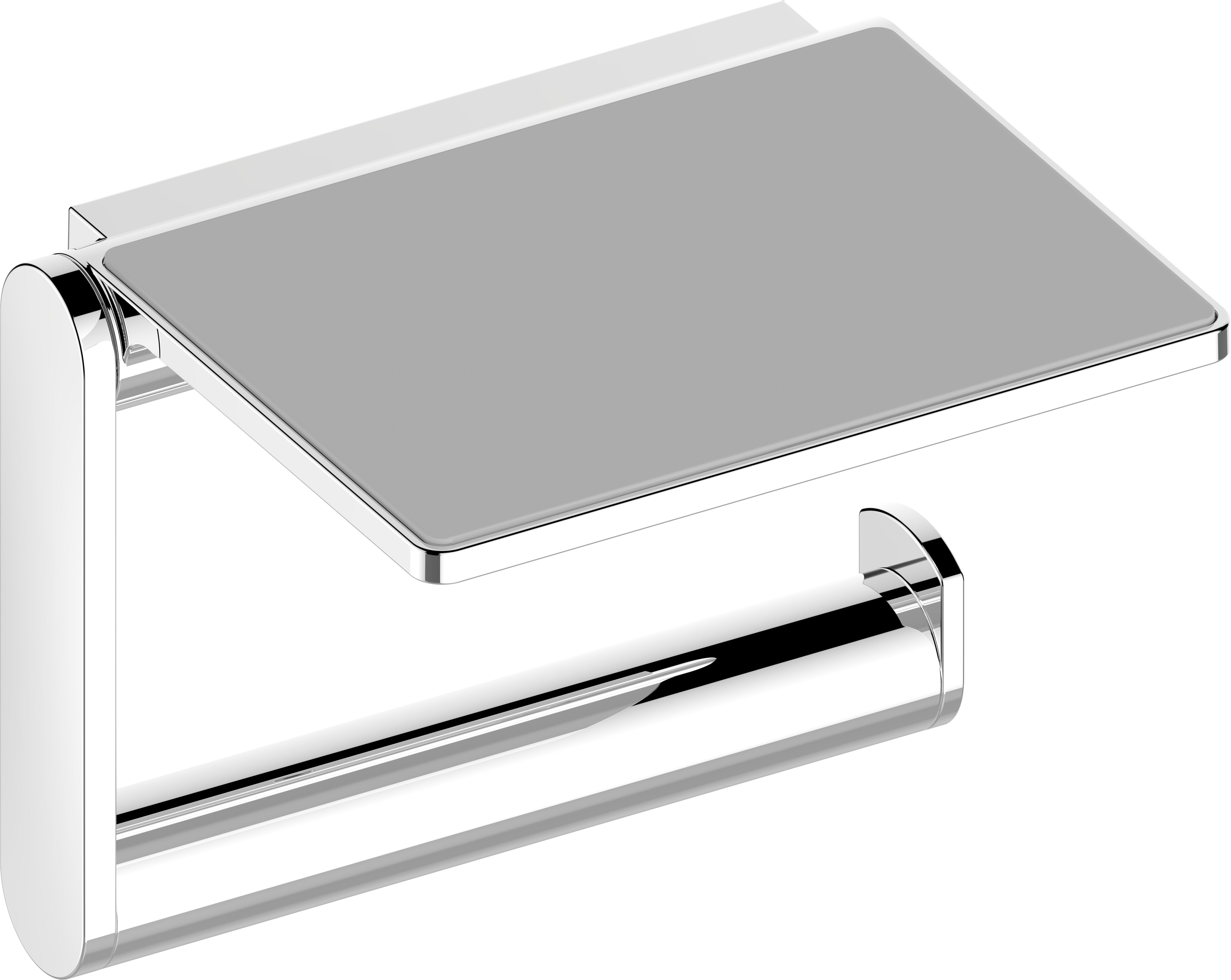 Keuco Plan porte-papier hygiénique 14973070000 avec étagère, forme ouverte, Inox