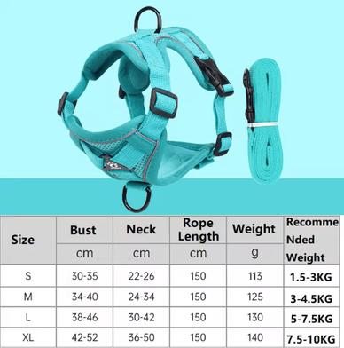 Inspire Picks SecureStride Anti Escape Cat Harness And Leash Set blue l (5 7.5kg)