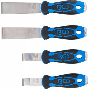BGS-technic Farbschaber 363, mit 2K-Griff, mit 4 Schabern, 4-teilig