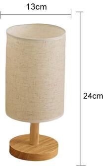Inspired Living Modern Chinese Style LED Bedside Lamp With Dimmable USB Power & Fabric Shade gray