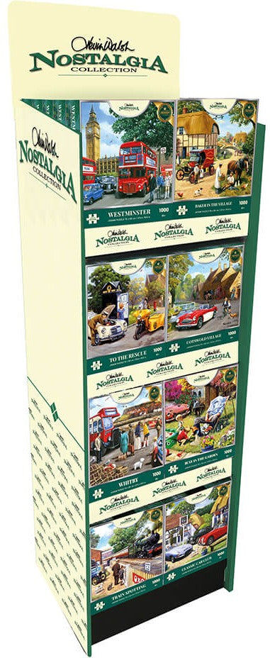 Kidicraft Nostalgia Collection 1000-Piece Jigsaw Puzzle Floor Display for Retail Environments, Holds 48 Puzzle Boxes, K90019