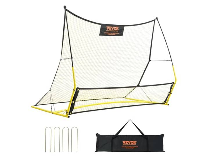 VEVOR Filet de Rebond Football 100x100cm/183x130cm Rebondisseur pour Entraînement Football Tube en Fer Installation Facile\, Équipement de Sport pour Soccer\, Volley\, Football