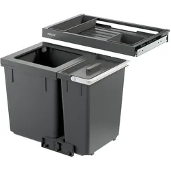 Müllex Abfall-Einsatzsystem X-LINE X60 L7 Premium, Abfalleimer, Weiss, Grau
