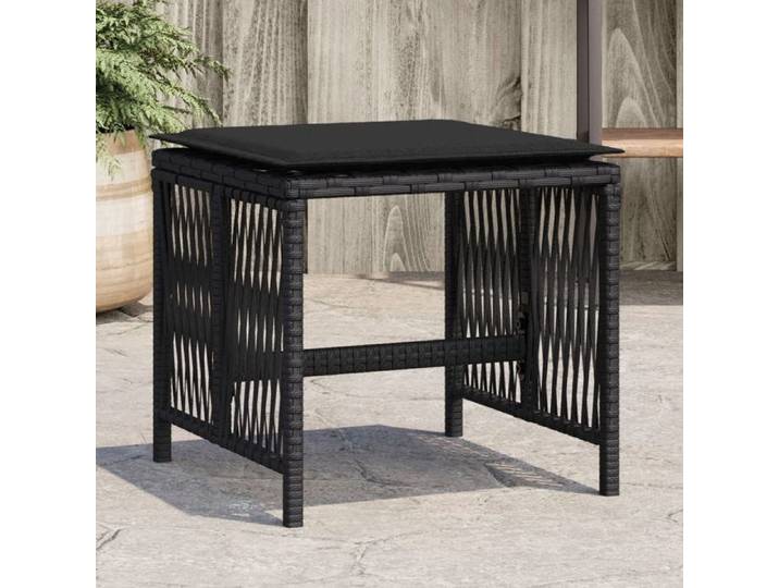 BEST-HOME Tabourets de jardin - Chaise de jardin et coussins lot de 4 noir 41x41x36 cm rotin nvq9994