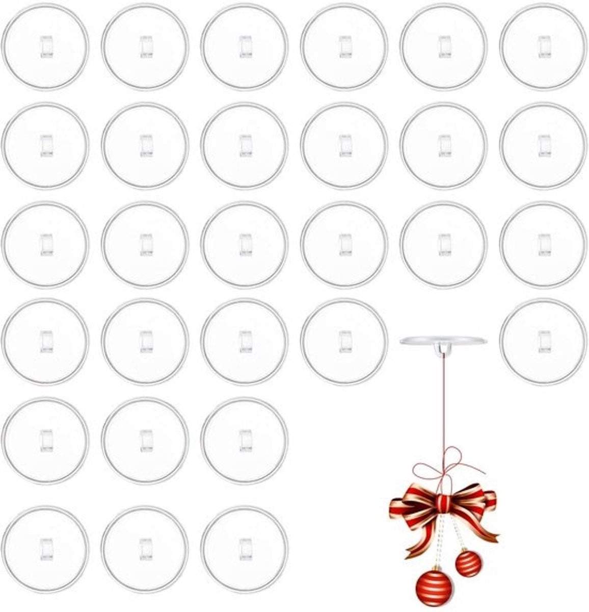 Dailygoods - 30 stuks transparante zelfklevende mini-plafondhaken - veelzijdige kleefhaken